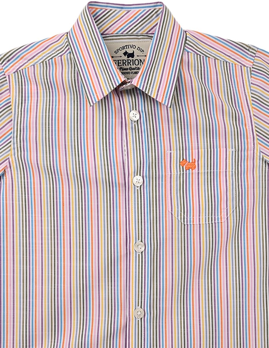 Camisa casual Makeni de algodón manga corta para bebé niño 2