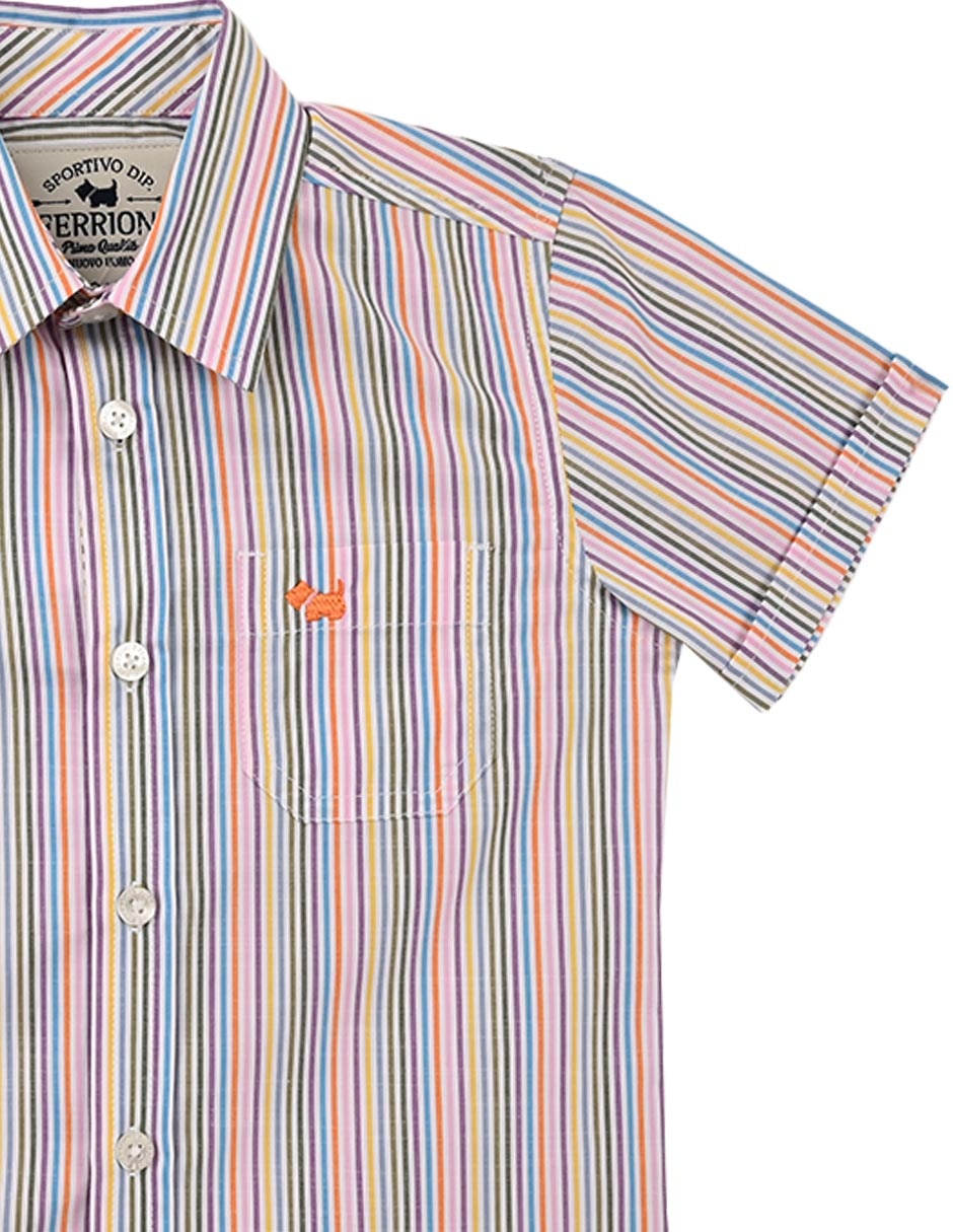 Camisa casual Makeni de algodón manga corta para bebé niño 3