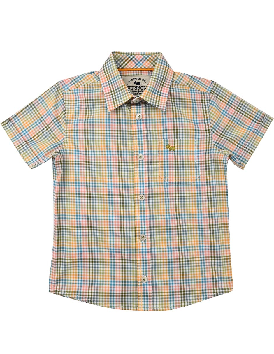 Camisa casual Rena de algodón manga corta para bebé niño Camisa casual Rena de algodón manga corta para bebé niño