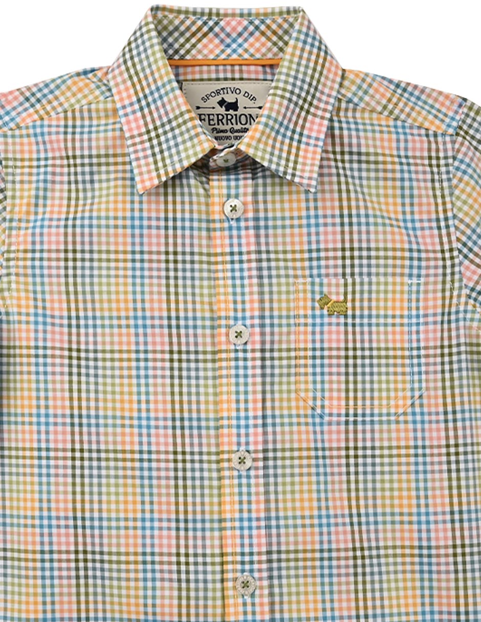 Camisa casual Rena de algodón manga corta para bebé niño 2