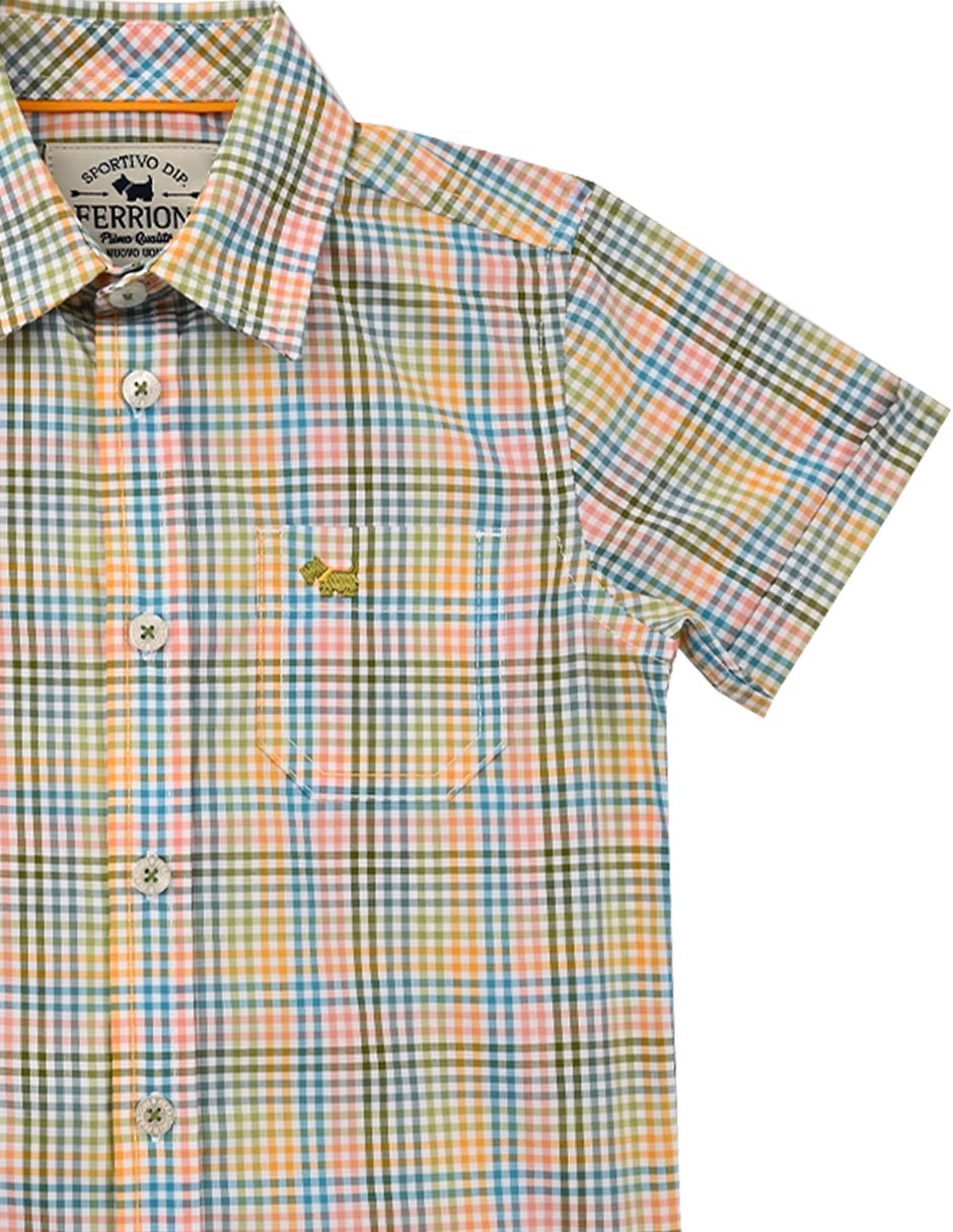 Camisa casual Rena de algodón manga corta para bebé niño 3