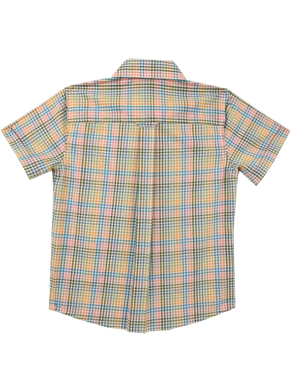 Camisa casual Rena de algodón manga corta para bebé niño 4