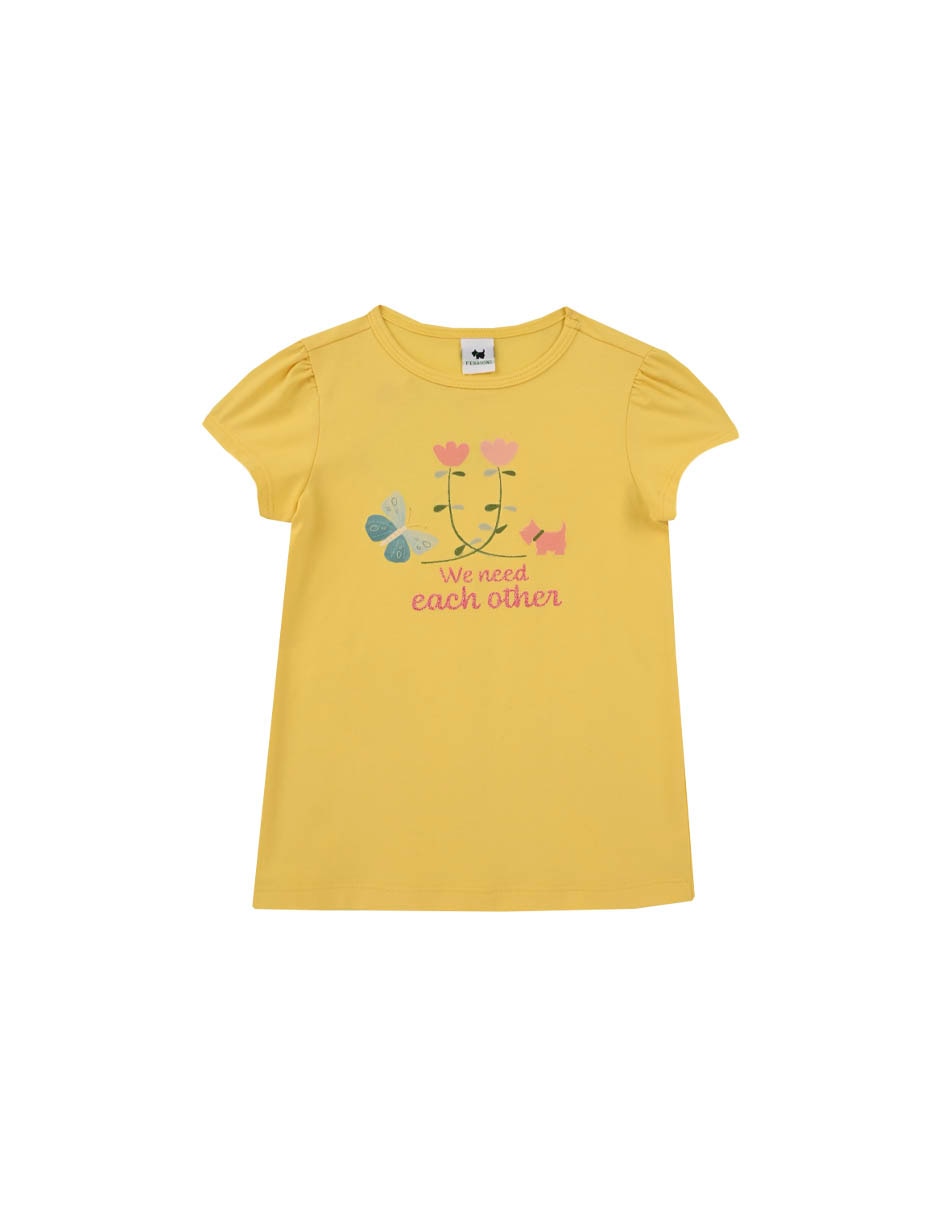 Playera Team manga corta para bebé niña