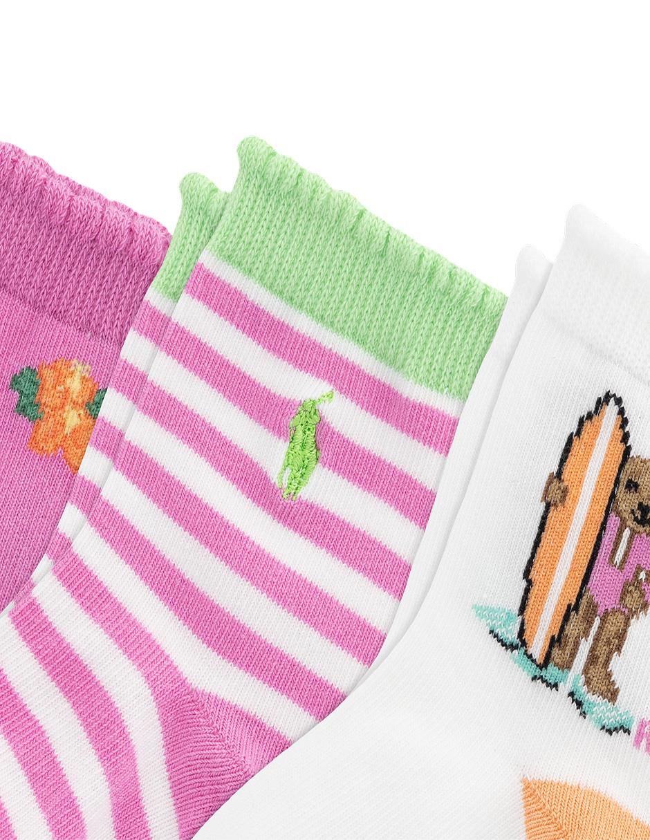 Set de calcetín de algodón para bebé niña 3 pares 3