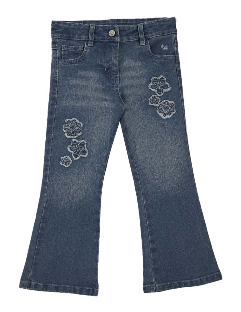 Jeans straight Kristin deslavado para bebé niña Jeans straight Kristin deslavado para bebé niña