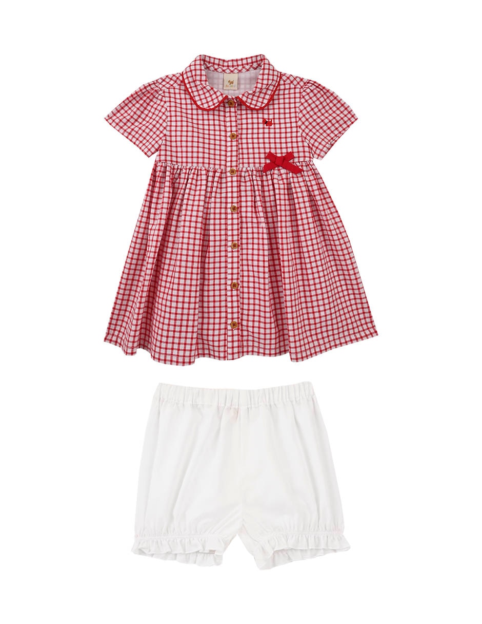 Vestido con calzón Esker manga regular para bebé niña Vestido con calzón Esker manga regular para bebé niña