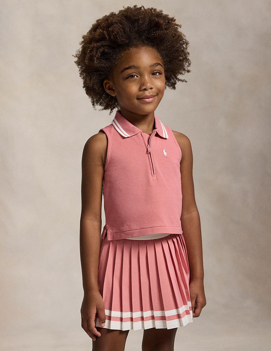 Playera tipo Polo de algodón para bebé niña 3