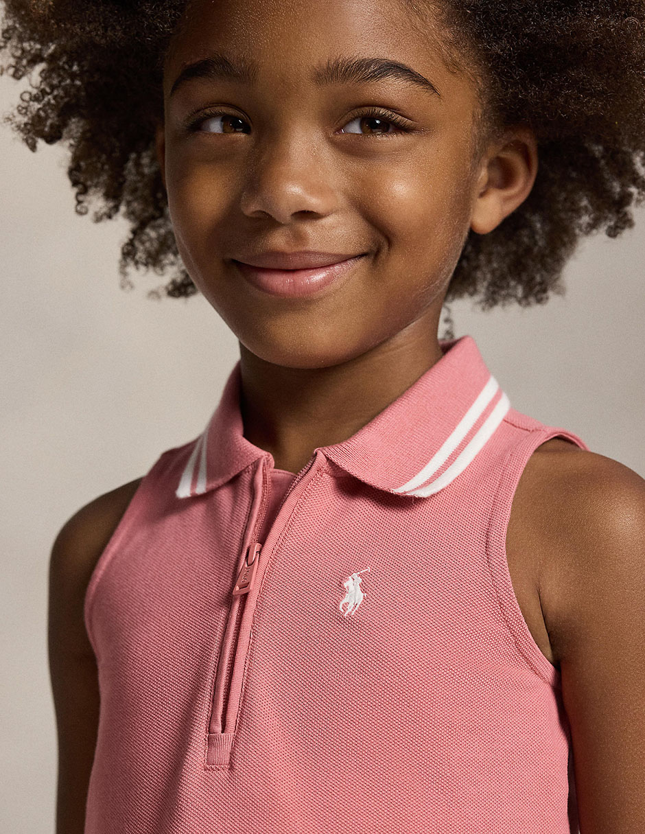 Playera tipo Polo de algodón para bebé niña 4