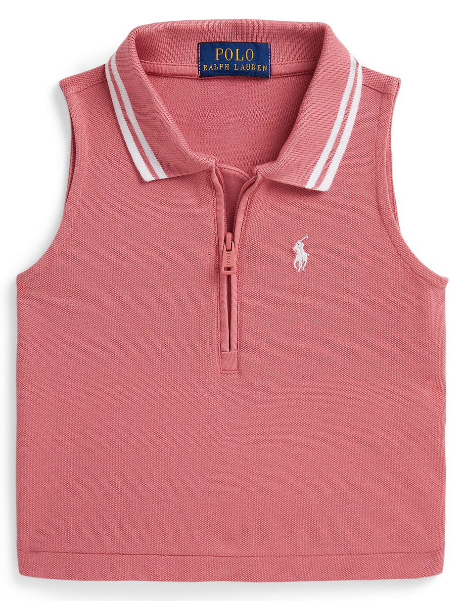 Playera tipo Polo de algodón para bebé niña 5
