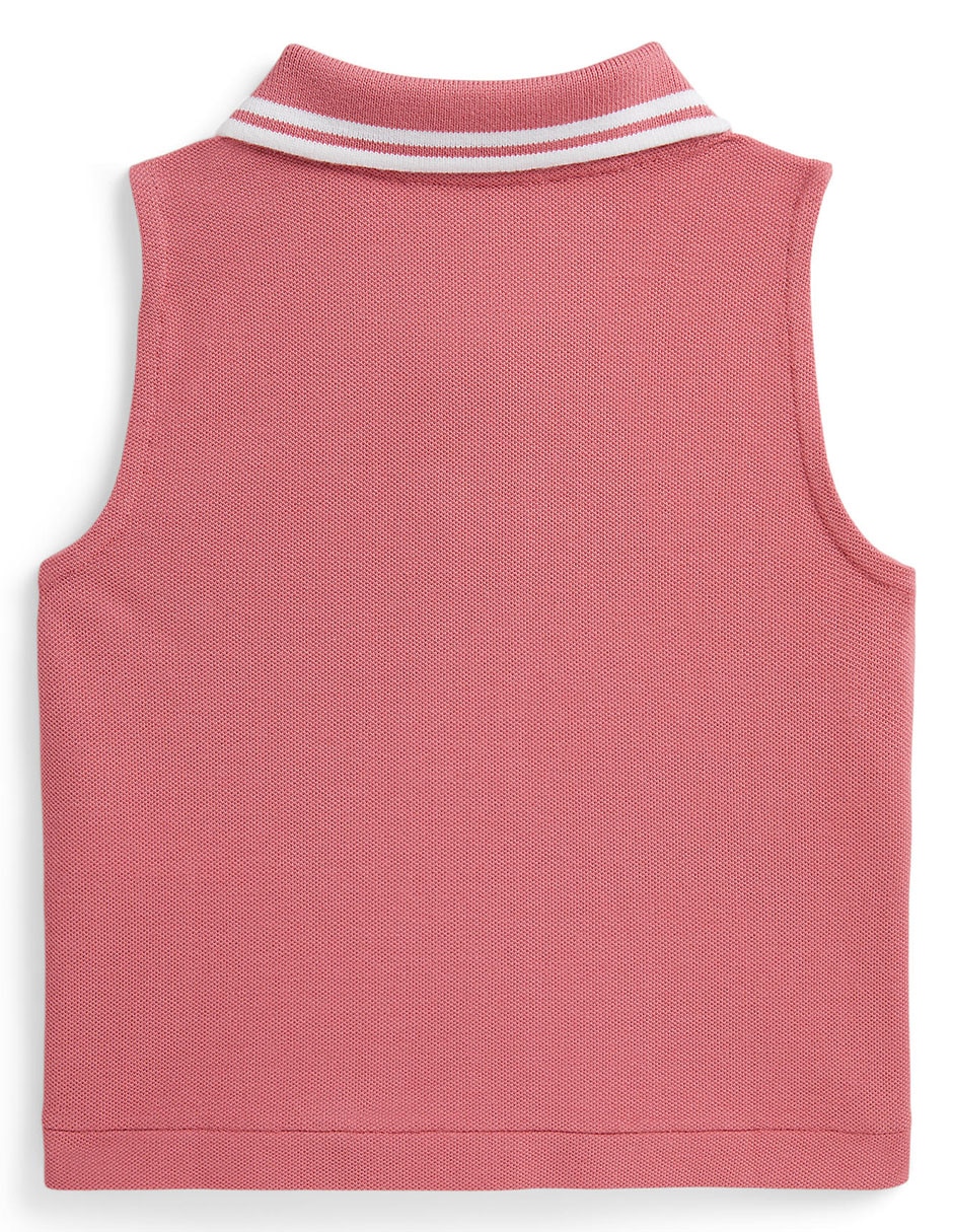 Playera tipo Polo de algodón para bebé niña 6