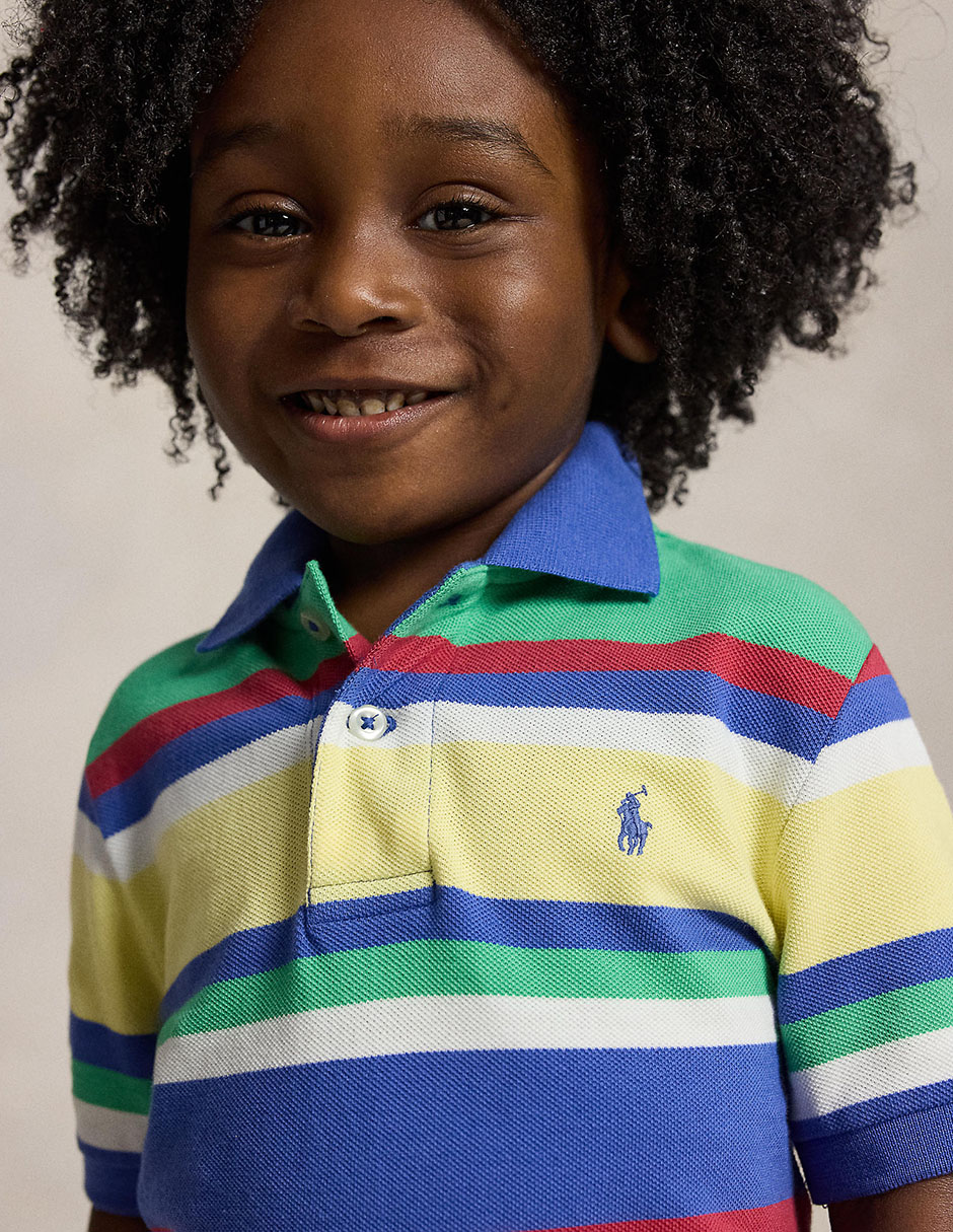 Playera tipo polo de algodón para bebé niño 3